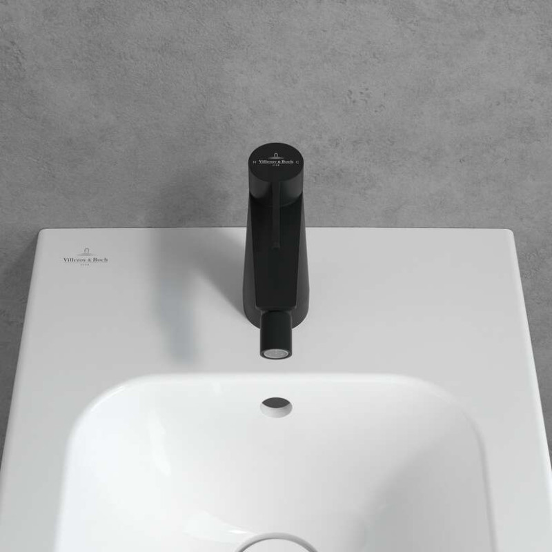 Villeroy&Boch Conum bateria bidetowa z korkiem czarny matowy TVB127001000K5