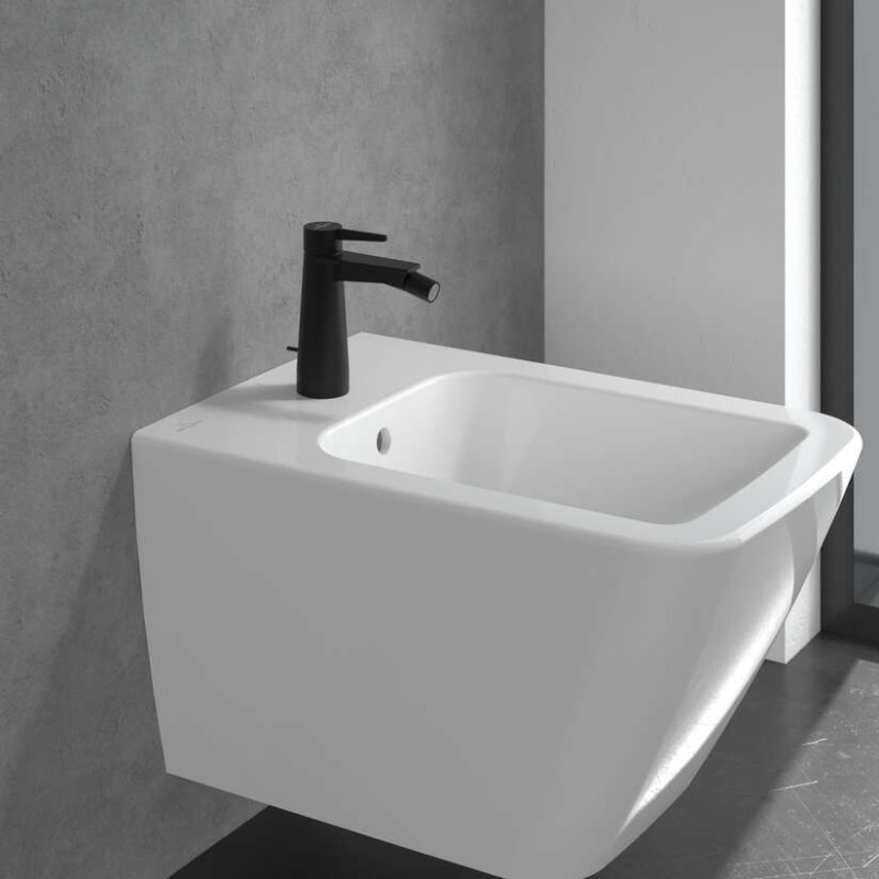 Villeroy&Boch Conum bateria bidetowa z korkiem czarny matowy TVB127001000K5