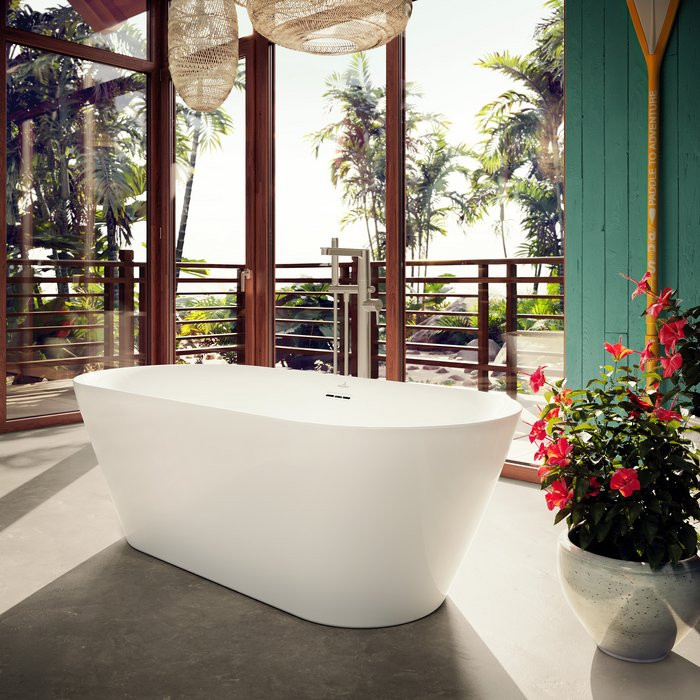 Villeroy&Boch Conum bateria wannowa wolnostojąca nikiel szczotkowany TVT12700400064