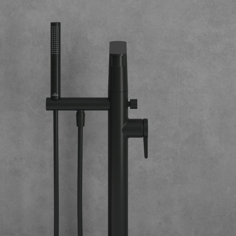 Villeroy&Boch Conum bateria wannowa wolnostojąca czarny matowy TVT127004000K5