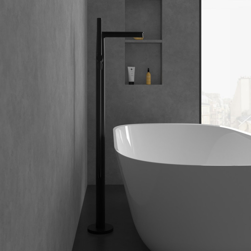 Villeroy&Boch Conum bateria wannowa wolnostojąca czarny matowy TVT127004000K5