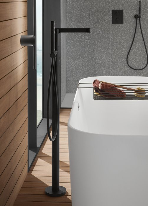 Villeroy&Boch Conum bateria wannowa wolnostojąca czarny matowy TVT127004000K5