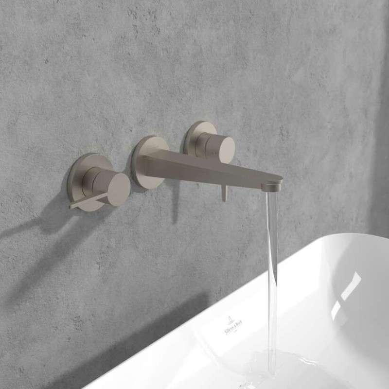 Villeroy&Boch Conum bateria umywalkowa podtynkowa trzyotworowa nikiel szczotkowany TVW12700200064