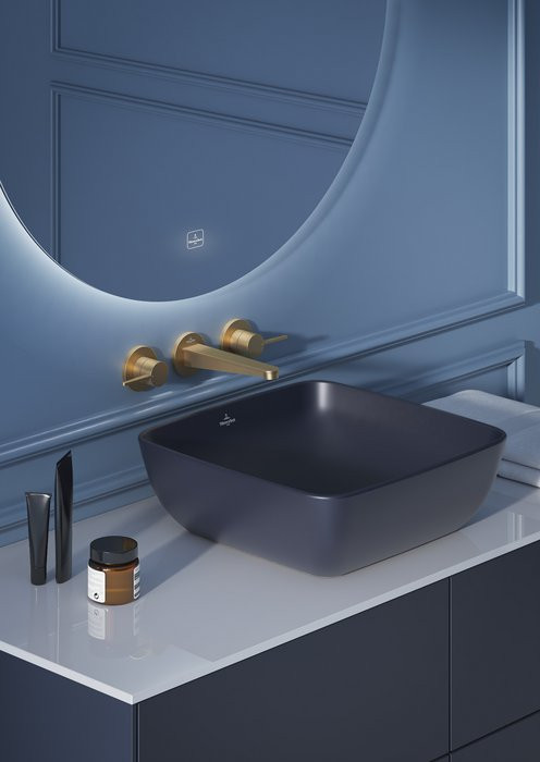 Villeroy&Boch Conum bateria umywalkowa podtynkowa trzyotworowa złoty szczotkowany TVW12700200076