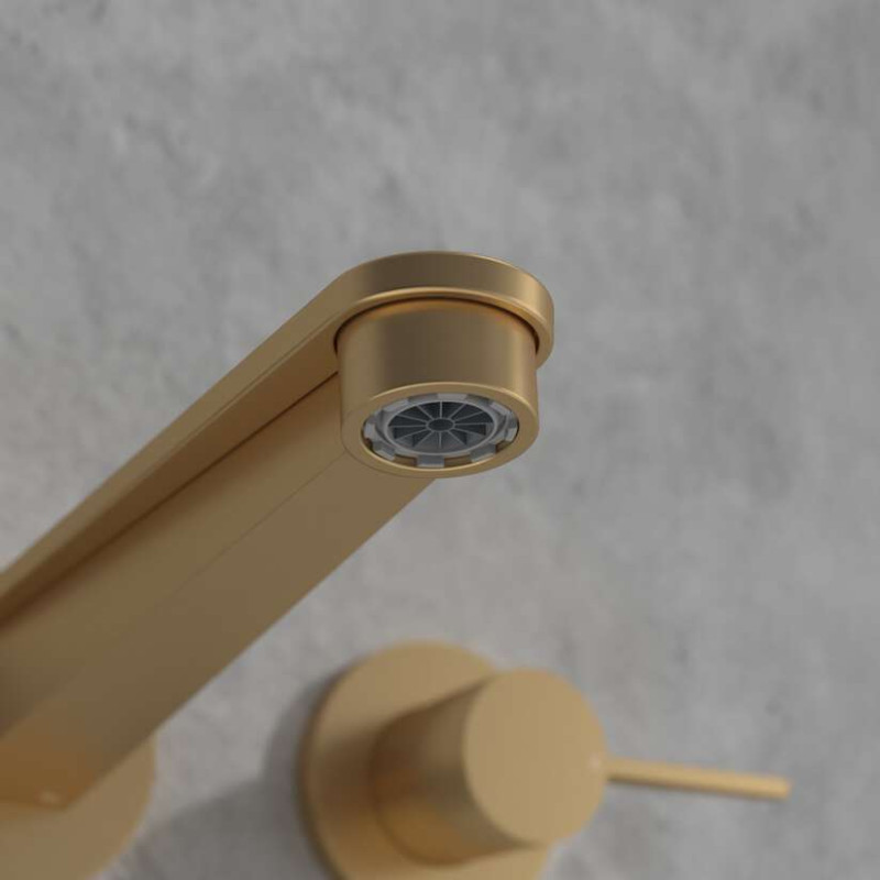 Villeroy&Boch Conum bateria umywalkowa podtynkowa trzyotworowa złoty szczotkowany TVW12700200076