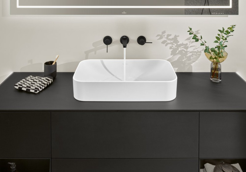 Villeroy&Boch Conum bateria umywalkowa podtynkowa trzyotworowa czarny matowy TVW127002000K5