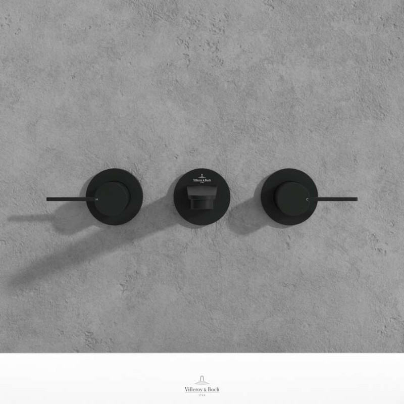 Villeroy&Boch Conum bateria umywalkowa podtynkowa trzyotworowa czarny matowy TVW127002000K5