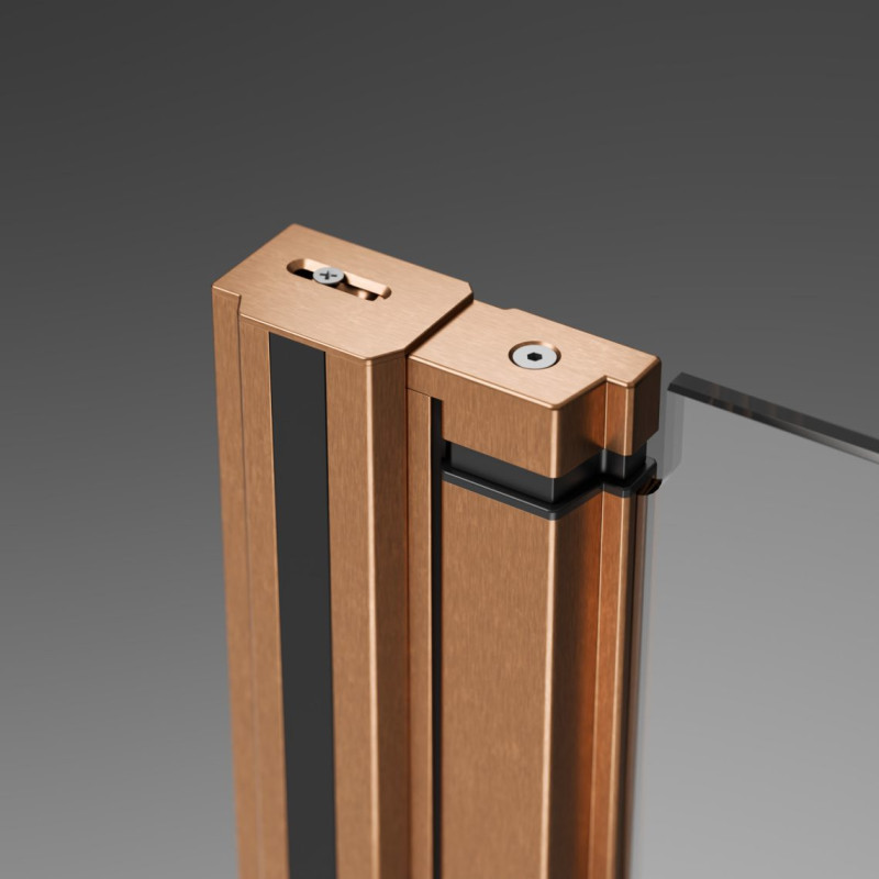 Radaway Nes PND I parawan 120 cm prawy nawannowy 2-częściowy składany brushed cooper miedź szczotkowana Easy Clean 10010120-93-01R