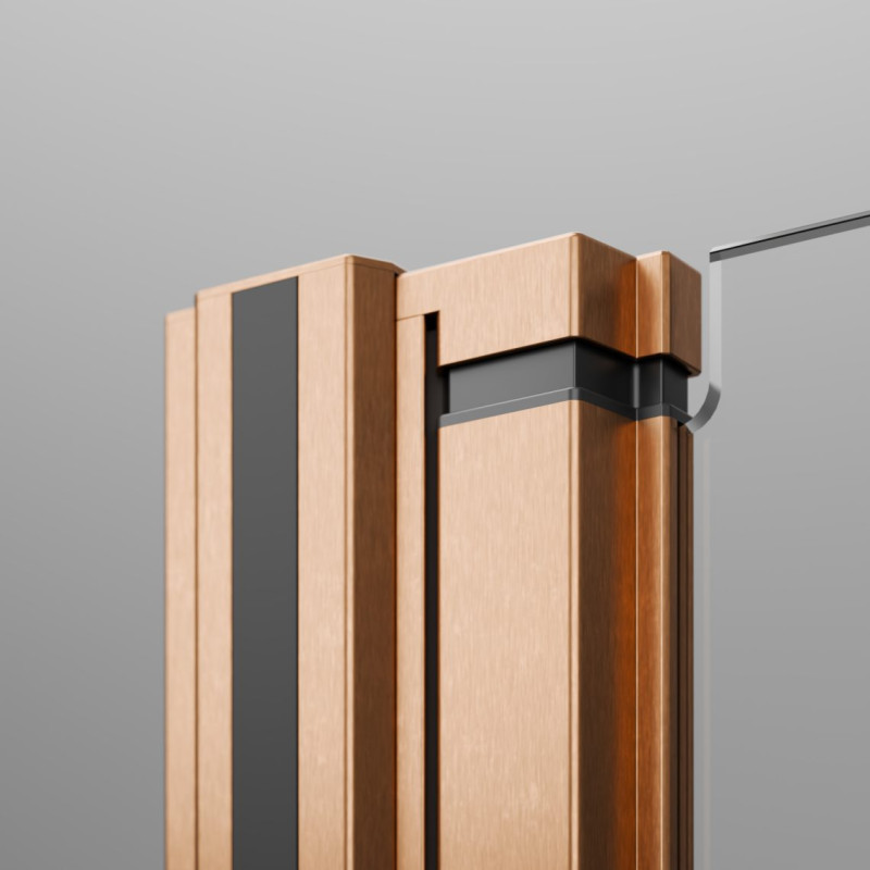 Radaway Nes PND I parawan 130 cm prawy nawannowy 2-częściowy składany brushed cooper miedź szczotkowana Easy Clean 10010130-93-01R