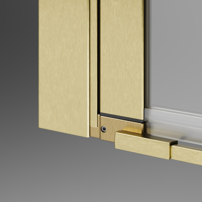 Radaway Nes PND I parawan 100 cm prawy nawannowy 2-częściowy składany brushed gold złoty szczotkowany Easy Clean 10010100-99-01R