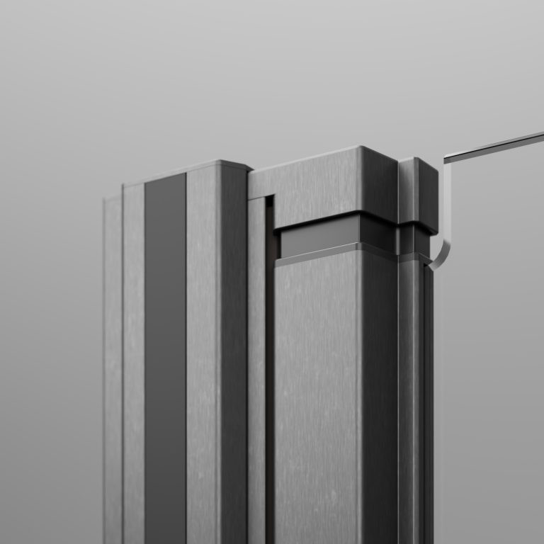 Radaway Nes PND I parawan 100 cm lewy nawannowy 2-częściowy składany brushed gun metal grafit szczotkowany Easy Clean 10010100-92-01L