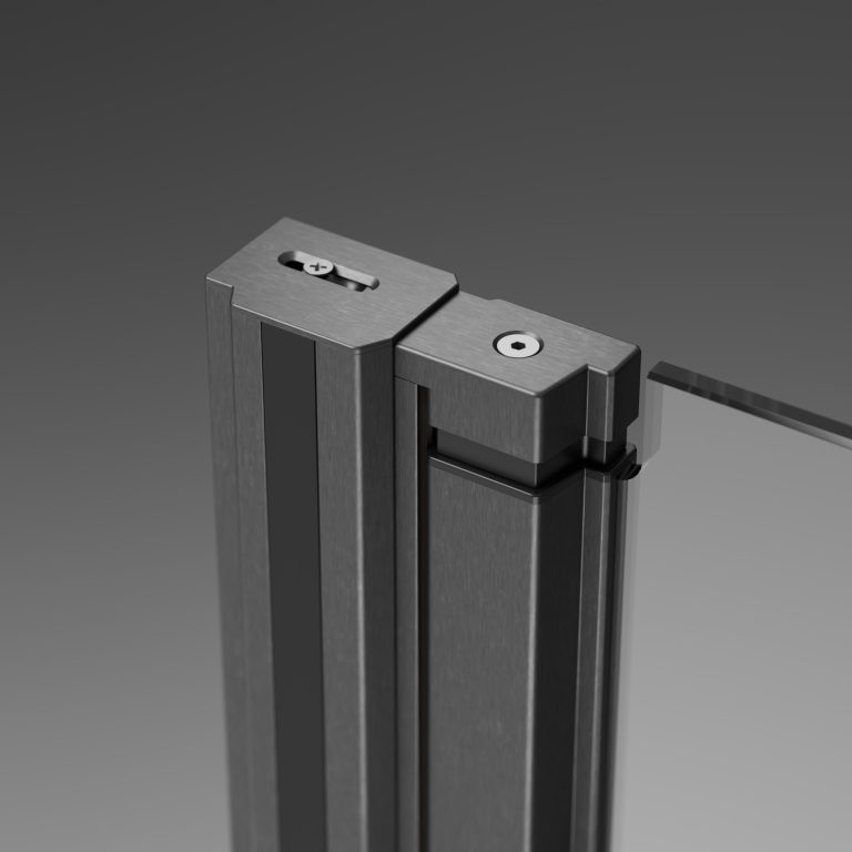 Radaway Nes PND I parawan 120 cm lewy nawannowy 2-częściowy składany brushed gun metal grafit szczotkowany Easy Clean 10010120-92-01L