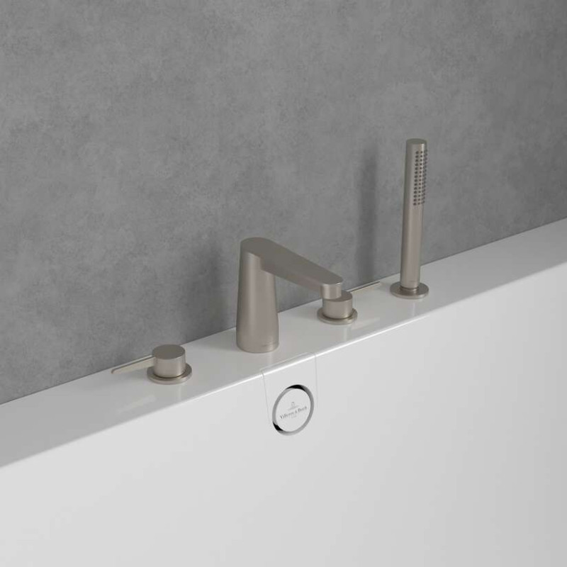 Villeroy&Boch Conum bateria wannowa czterootworowa nikiel szczotkowany TVT12700200064