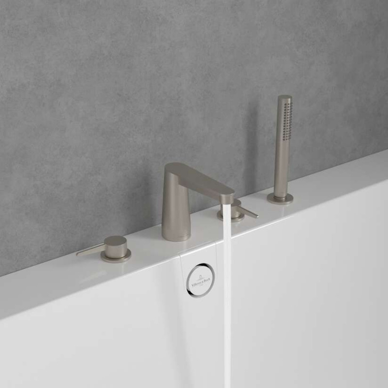 Villeroy&Boch Conum bateria wannowa czterootworowa nikiel szczotkowany TVT12700200064