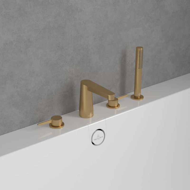 Villeroy&Boch Conum bateria wannowa czterootworowa złoty szczotkowany TVT12700200076