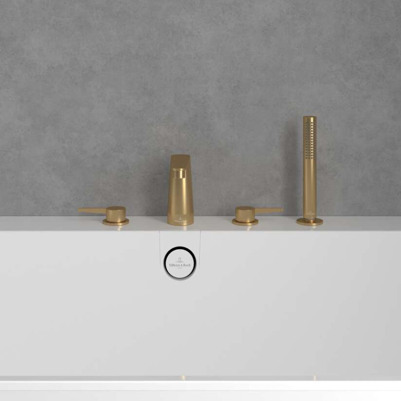 Villeroy&Boch Conum bateria wannowa czterootworowa złoty szczotkowany TVT12700200076