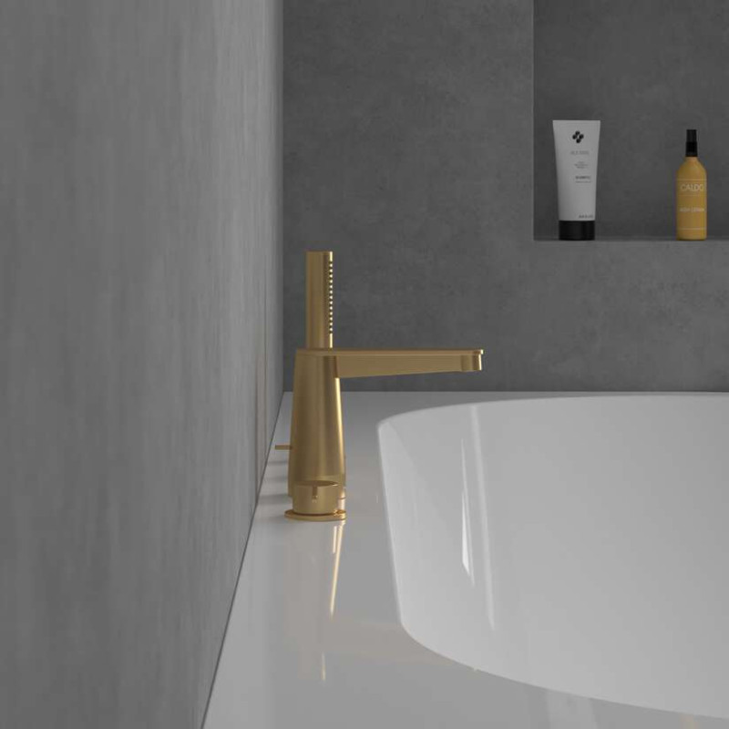 Villeroy&Boch Conum bateria wannowa czterootworowa złoty szczotkowany TVT12700200076