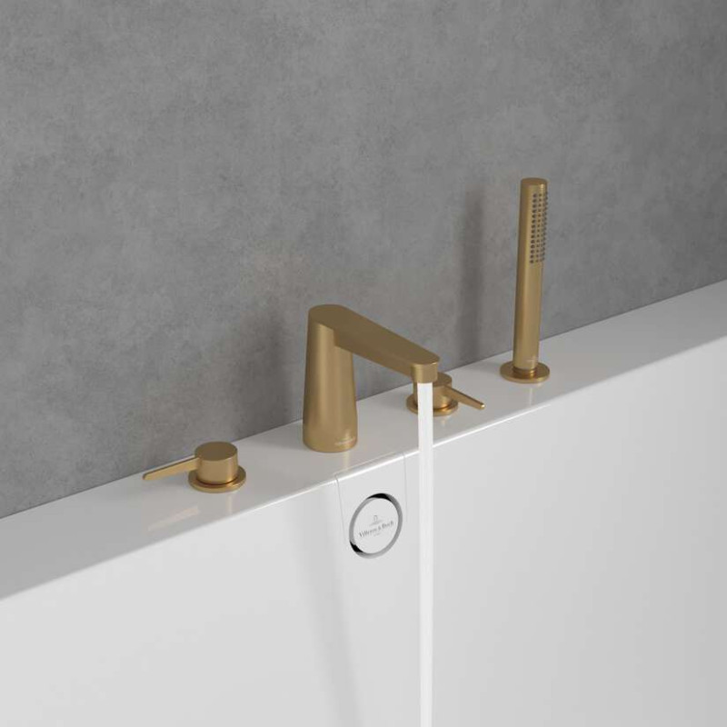 Villeroy&Boch Conum bateria wannowa czterootworowa złoty szczotkowany TVT12700200076