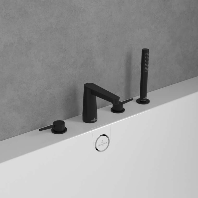 Villeroy&Boch Conum bateria wannowa czterootworowa czarny matowy TVT127002000K5