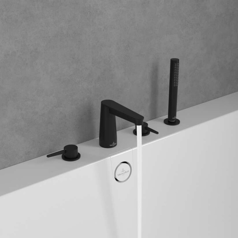 Villeroy&Boch Conum bateria wannowa czterootworowa czarny matowy TVT127002000K5