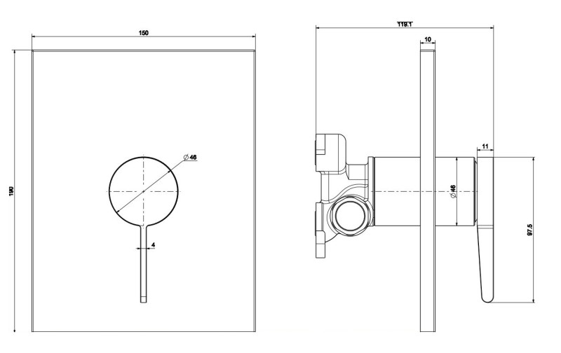 Villeroy&Boch Conum bateria prysznicowa podtynkowa chrom połysk TVS12700400061
