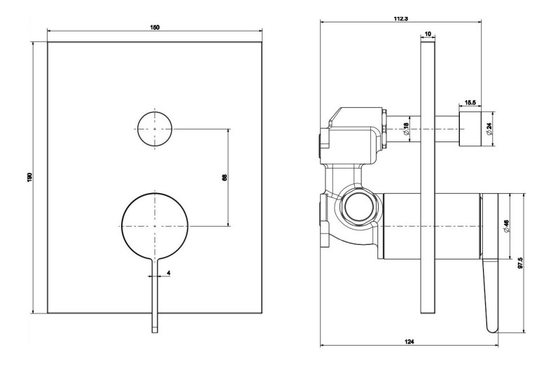 Villeroy&Boch Conum bateria wannowa podtynkowa chrom połysk TVT12700100061