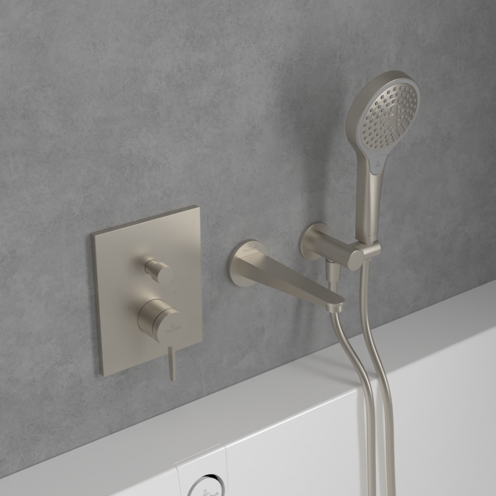 Villeroy&Boch Conum bateria wannowa podtynkowa nikiel szczotkowany TVT12700100064