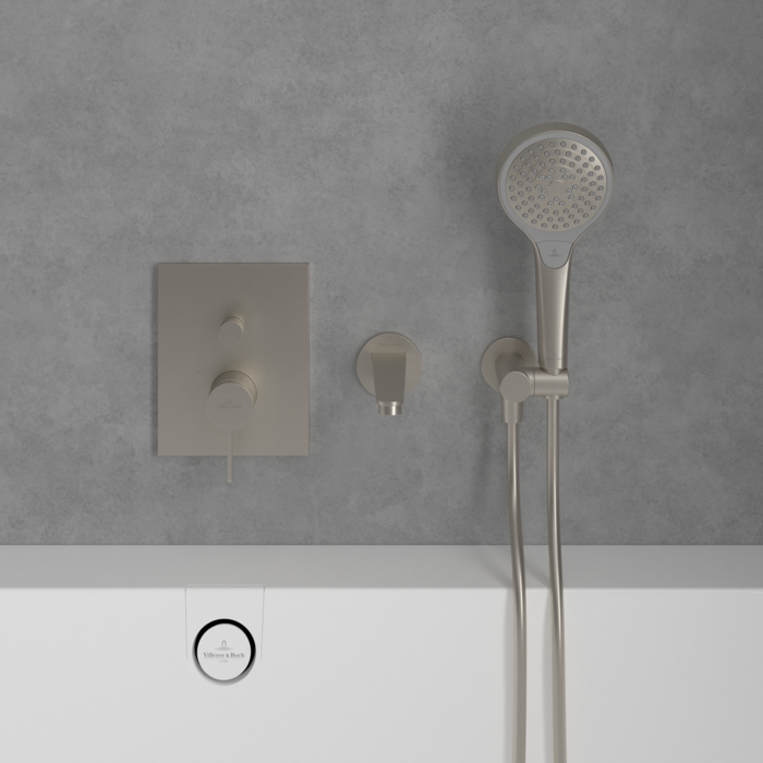 Villeroy&Boch Conum bateria wannowa podtynkowa nikiel szczotkowany TVT12700100064