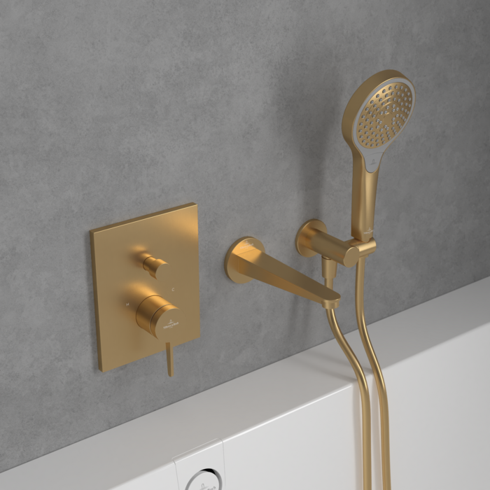 Villeroy&Boch Conum bateria wannowa podtynkowa złoty szczotkowany TVT12700100076