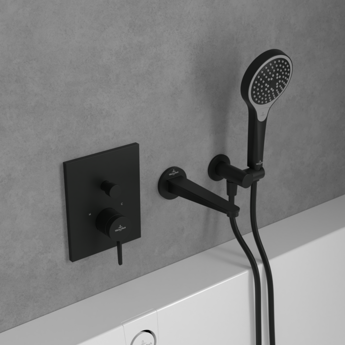 Villeroy&Boch Conum bateria wannowa podtynkowa czarny matowy TVT127001000K5