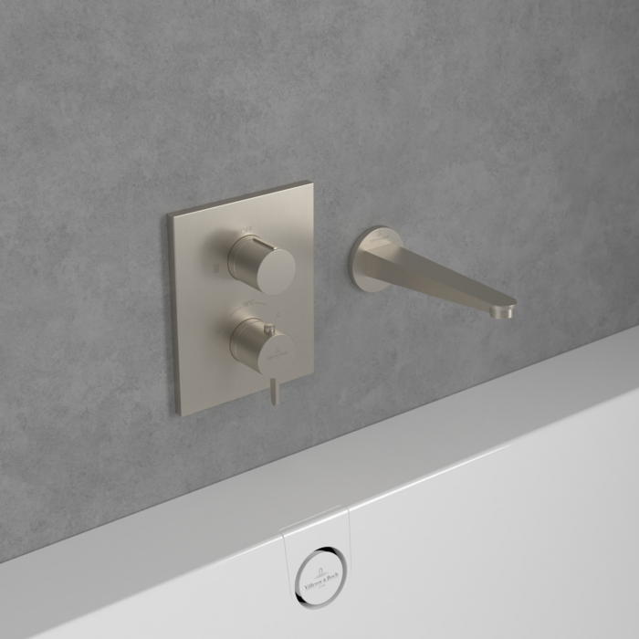 Villeroy&Boch Conum termostatyczna bateria prysznicowa podtynkowa nikiel szczotkowany TVS12700100064