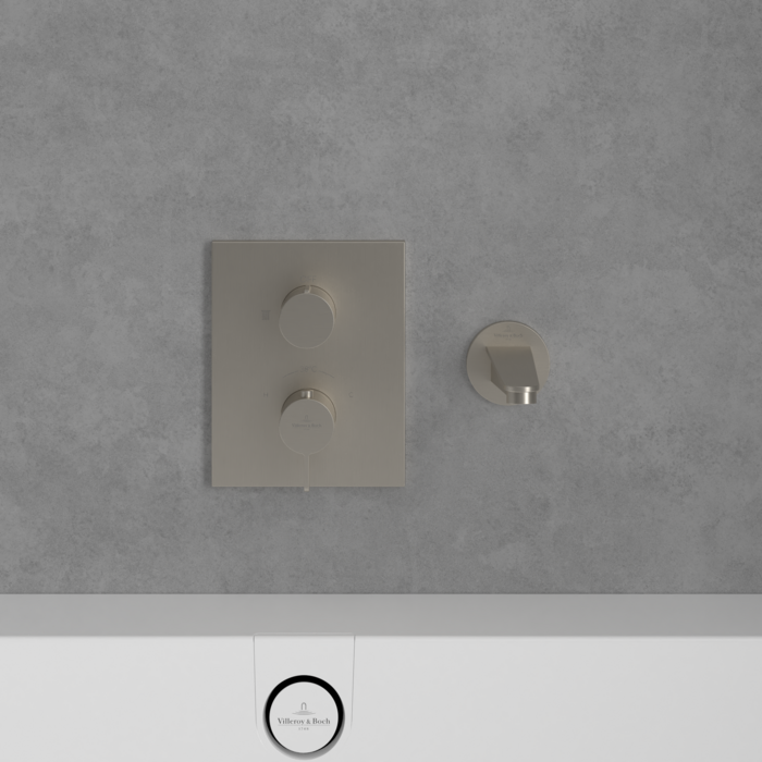 Villeroy&Boch Conum termostatyczna bateria prysznicowa podtynkowa nikiel szczotkowany TVS12700100064