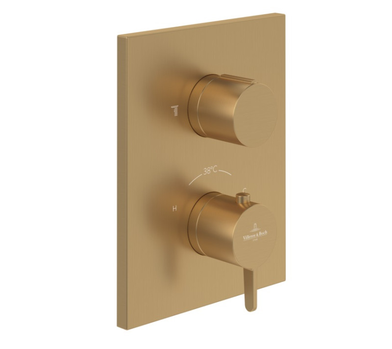 Villeroy&Boch Conum termostatyczna bateria prysznicowa podtynkowa złoty szczotkowany TVS12700100076