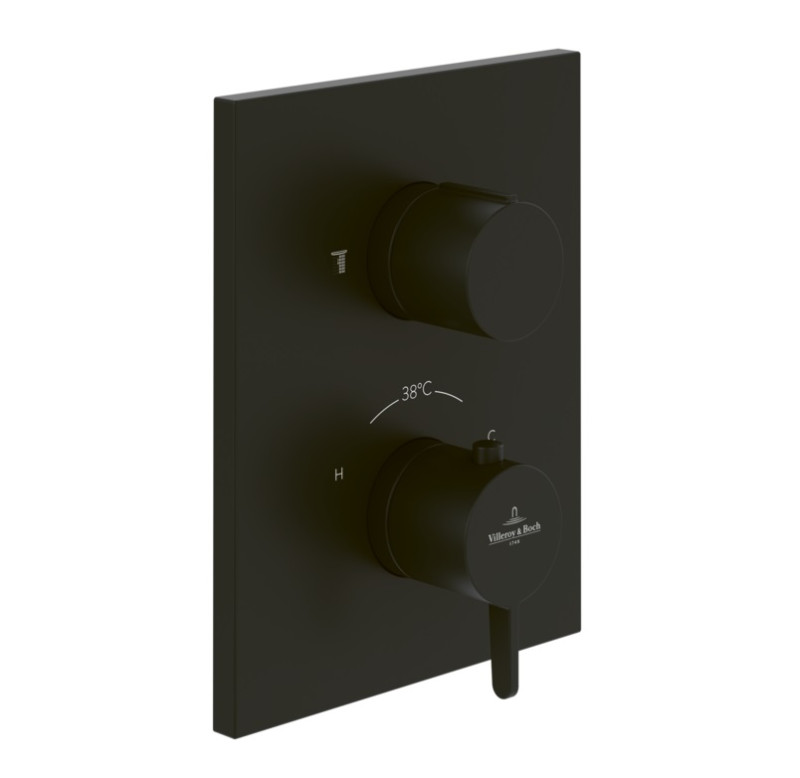 Villeroy&Boch Conum termostatyczna bateria prysznicowa podtynkowa czarny matowy TVS127001000K5