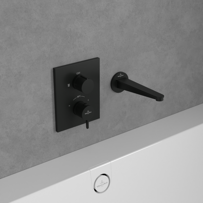 Villeroy&Boch Conum termostatyczna bateria prysznicowa podtynkowa czarny matowy TVS127001000K5