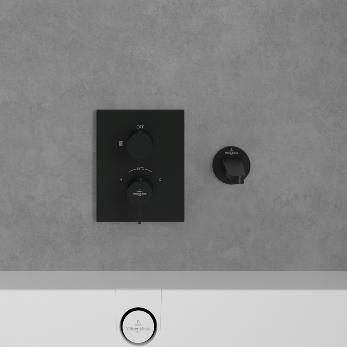 Villeroy&Boch Conum termostatyczna bateria prysznicowa podtynkowa czarny matowy TVS127001000K5