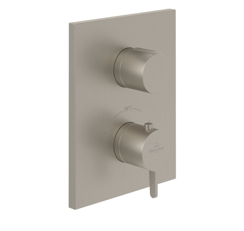 Villeroy&Boch Conum termostatyczna bateria wannowa podtynkowa nikiel szczotkowany TVS12700200064