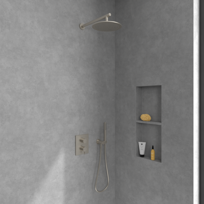 Villeroy&Boch Conum termostatyczna bateria wannowa podtynkowa nikiel szczotkowany TVS12700200064