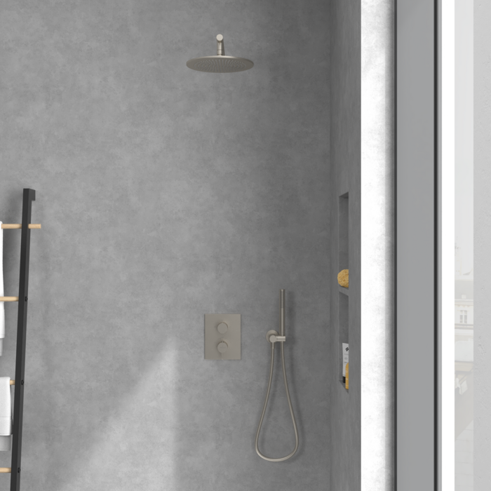 Villeroy&Boch Conum termostatyczna bateria wannowa podtynkowa nikiel szczotkowany TVS12700200064