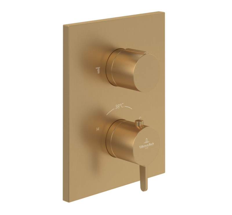 Villeroy&Boch Conum termostatyczna bateria wannowa podtynkowa złoty szczotkowany TVS12700200076