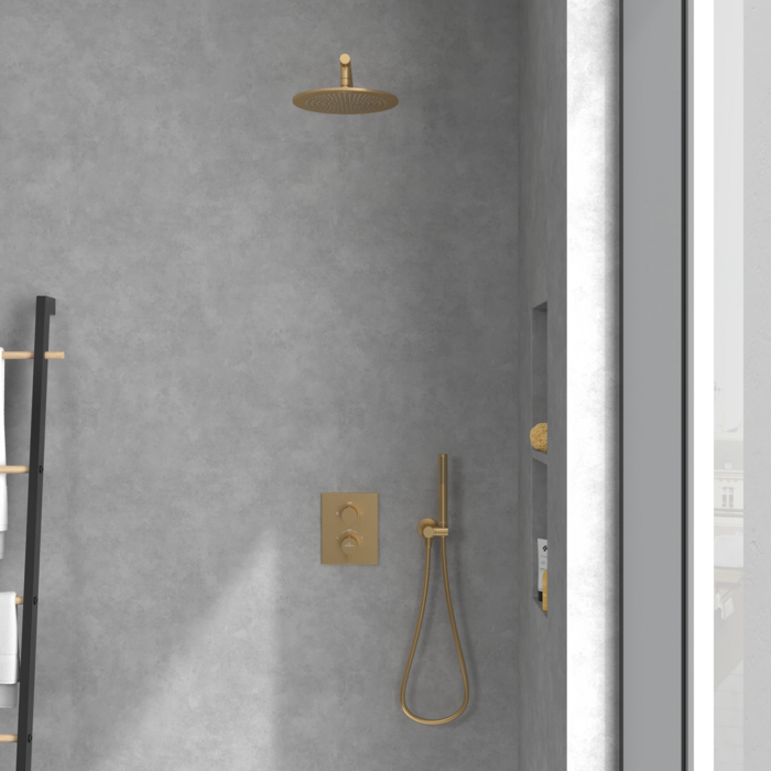 Villeroy&Boch Conum termostatyczna bateria wannowa podtynkowa złoty szczotkowany TVS12700200076