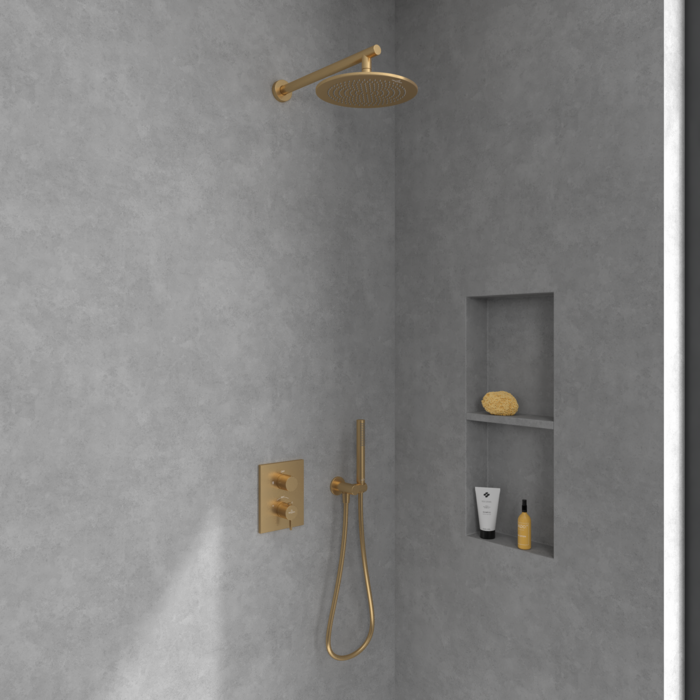 Villeroy&Boch Conum termostatyczna bateria wannowa podtynkowa złoty szczotkowany TVS12700200076