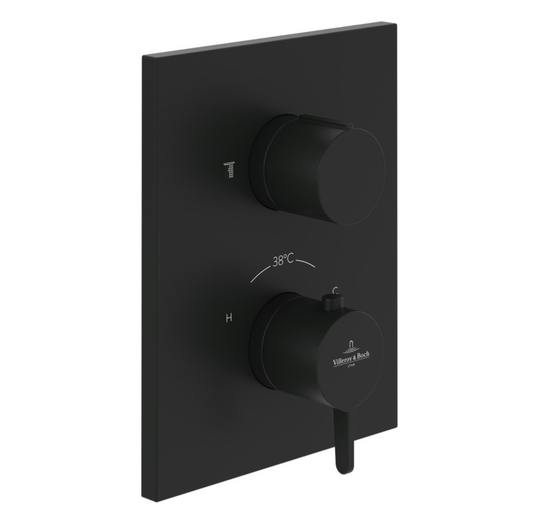 Villeroy&Boch Conum termostatyczna bateria wannowa podtynkowa czarny matowy TVS127002000K5