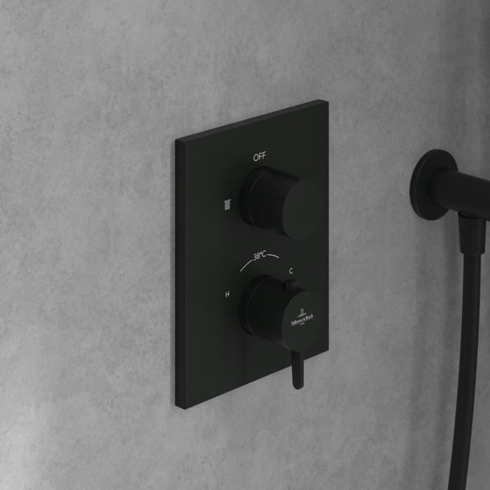 Villeroy&Boch Conum termostatyczna bateria wannowa podtynkowa czarny matowy TVS127002000K5