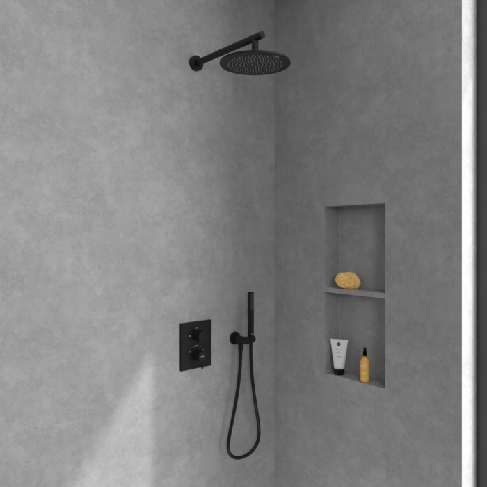 Villeroy&Boch Conum termostatyczna bateria wannowa podtynkowa czarny matowy TVS127002000K5