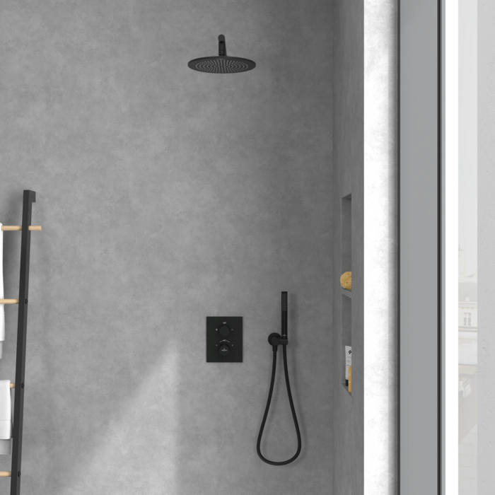 Villeroy&Boch Conum termostatyczna bateria wannowa podtynkowa czarny matowy TVS127002000K5