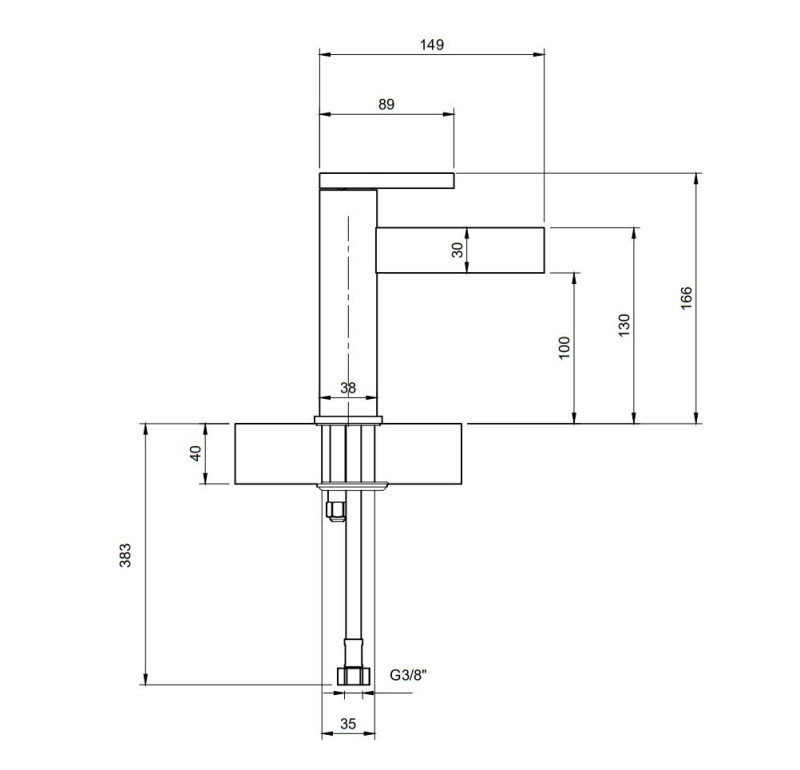 Villeroy&Boch Dawn bateria umywalkowa bez korka czarny matowy TVW106103151K5