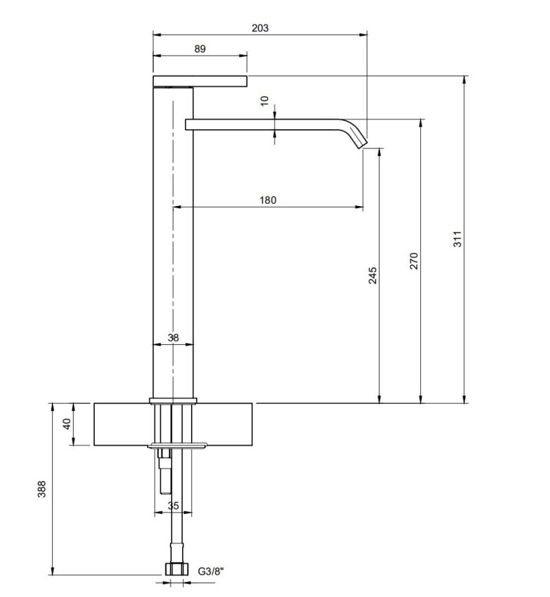 Villeroy&Boch Dawn bateria umywalkowa wysoka bez korka chrom połysk TVW10610615261