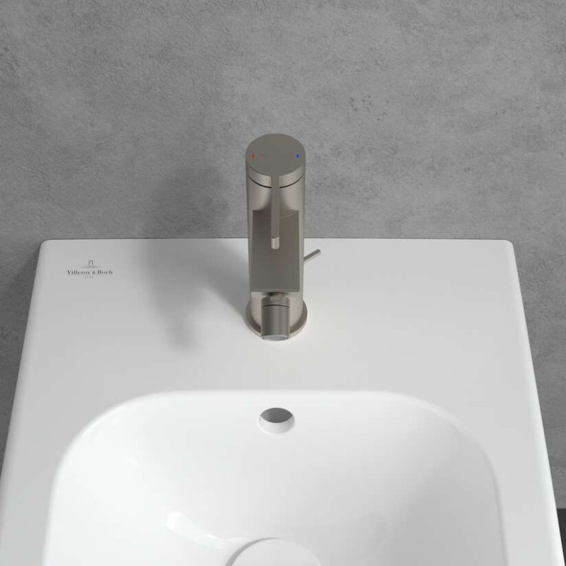 Villeroy&Boch Dawn bateria bidetowa z korkiem nikiel szczotkowany TVB10620115064