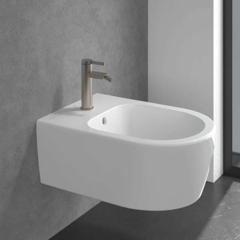 Villeroy&Boch Dawn bateria bidetowa z korkiem nikiel szczotkowany TVB10620115064